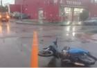 Un motociclista resultó con golpes luego de un choque