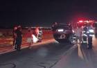 Una camioneta volcó luego de chocar contra una rueda que se encontraba tirada en la ruta
