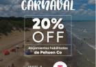 El Municipio lanza promoción de 20% off post carnaval en alojamientos habilitados de Pehuen Co 