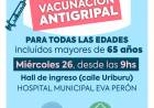 Campaña de vacunación antigripal en la plazoleta del Hospital Municipal
