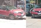 Un camión giró en una esquina y embistió un auto estacionado