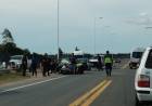 Accidente de tránsito entre un auto y una moto en ruta 229 altura Destacamento Vial