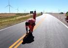 Vialidad Nacional colocó tachas reflectivas en la intersección de la ruta 3 y 3 vieja