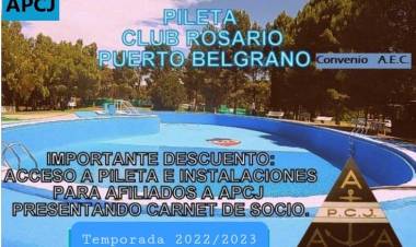 Se realizó un convenio entre AEC–APCJ por el natatorio e instalaciones del Club Rosario y colonia de vacaciones
