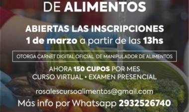 El Municipio amplió los cupos para los cursos gratuitos de Manipulación de Alimentos