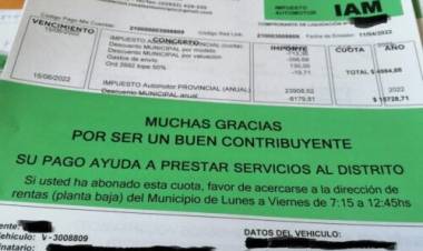 Ya se reparten las facturas municipales de automotores y vencerán el 31 de mayo 2023