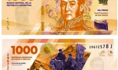 Ya se encuentra en circulación el nuevo billete de $ 1000 con la imagen de San Martín