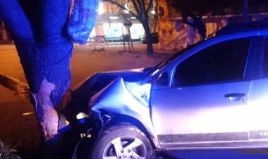 Una camioneta chocó contra un árbol, no hubo heridos