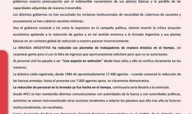 APCJ expresa su solidaridad con los trabajadores civiles de la Armada Argentina despedidos