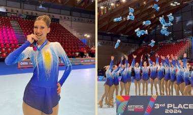 La Puntaltense Mia Franco junto a Roller Dreams son medalla de bronce en el Mundial de Patinaje 2024 disputado en Italia