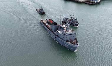 Zarpó el aviso ARA "Puerto Argentino" rumbo a la Patrulla Antártica Naval Combinada