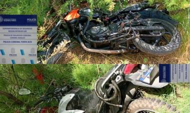 Se hallaron otras 3 motos robadas escondidas entre los pastos en un descampado de Albatros XX