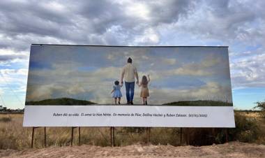 Cerri: Instalaron un mural en memoria de las hermanas Hecker y Rubén Zalazar a un año de la inundación