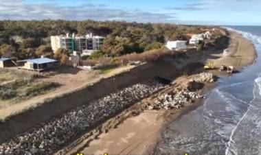 Avanza la obra del frente costero en Pehuen Co