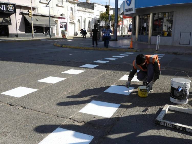 Este lunes se realizará un corte de tránsito por repintado de sendas peatonales