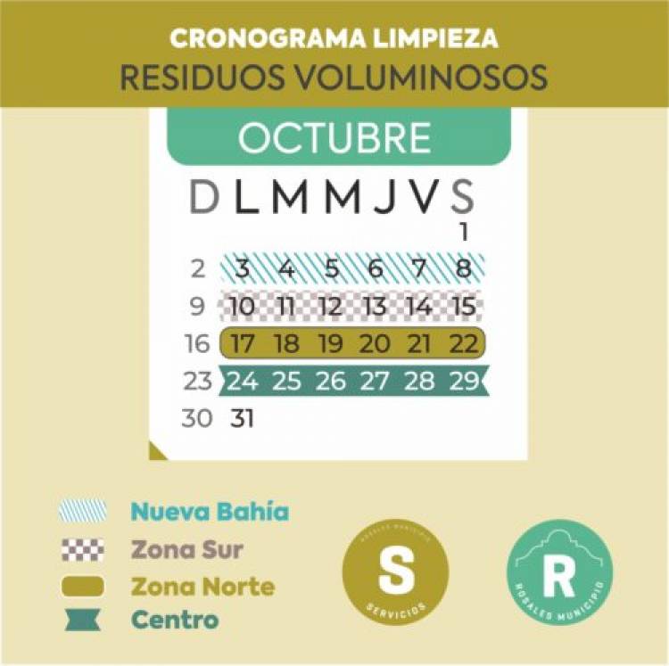 El lunes 3 inicia el cronograma de recolección de voluminosos del mes de octubre 2022