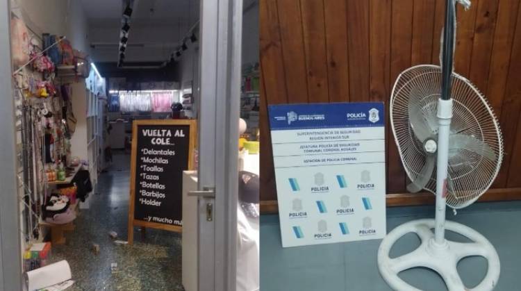 Un hombre rompió una vidriera para sustraer un ventilador de pie y fue detenido