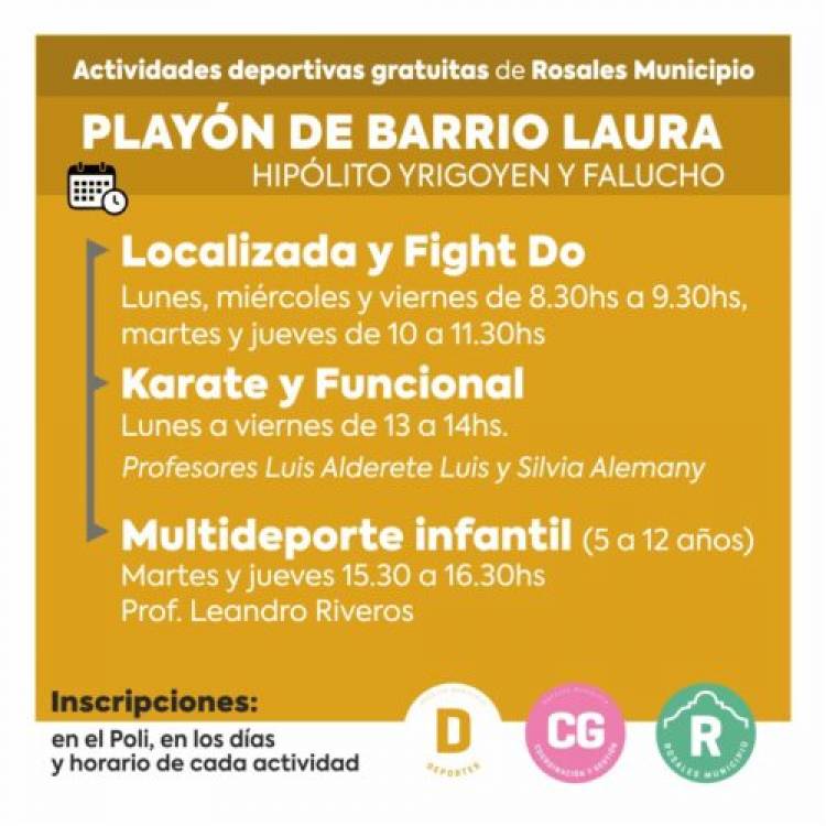 El lunes 6 de marzo de 2023 comienzan las clases gratuitas de Deportes en los polideportivos del Municipio