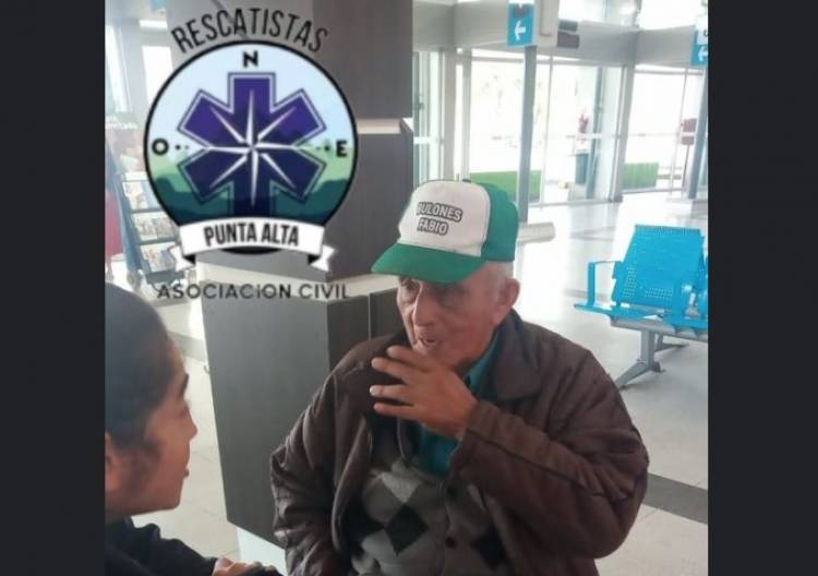 Desde Búsqueda y Rescate de Punta Alta se colaboró en el hallazgo de un hombre perdido