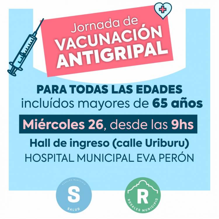 Campaña de vacunación antigripal en la plazoleta del Hospital Municipal
