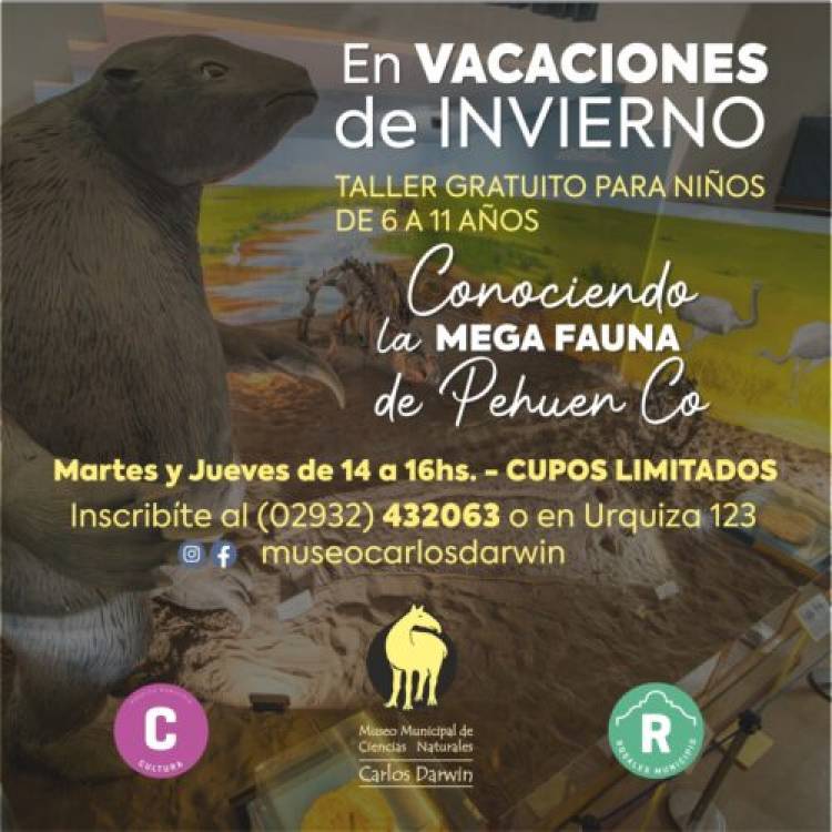 El Museo Municipal Darwin dictará talleres para niños en vacaciones de invierno
