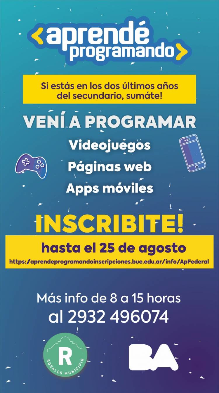 Rosales Municipio invita a jóvenes a una nueva edición del programa “Aprendé Programando”