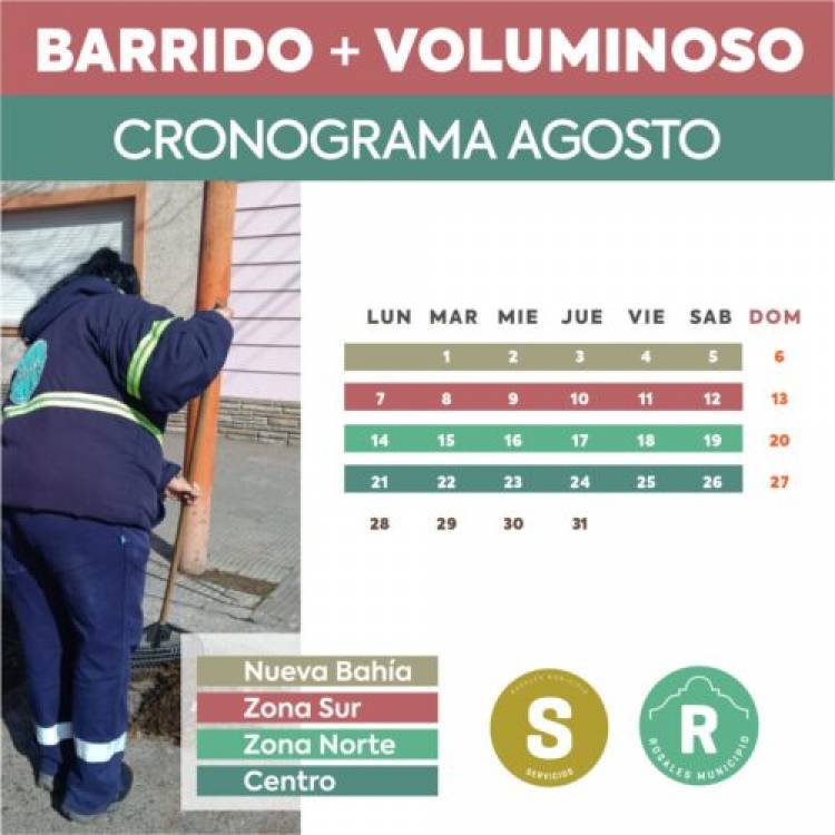 El Municipio de Coronel Rosales unificó el cronograma de barrido con el de residuos voluminosos 