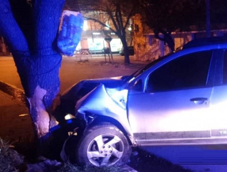 Una camioneta chocó contra un árbol, no hubo heridos