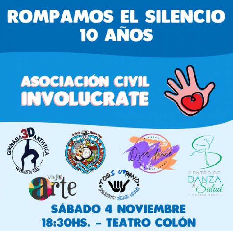 La ONG Involucrate organiza “Rompamos el Silencio X“