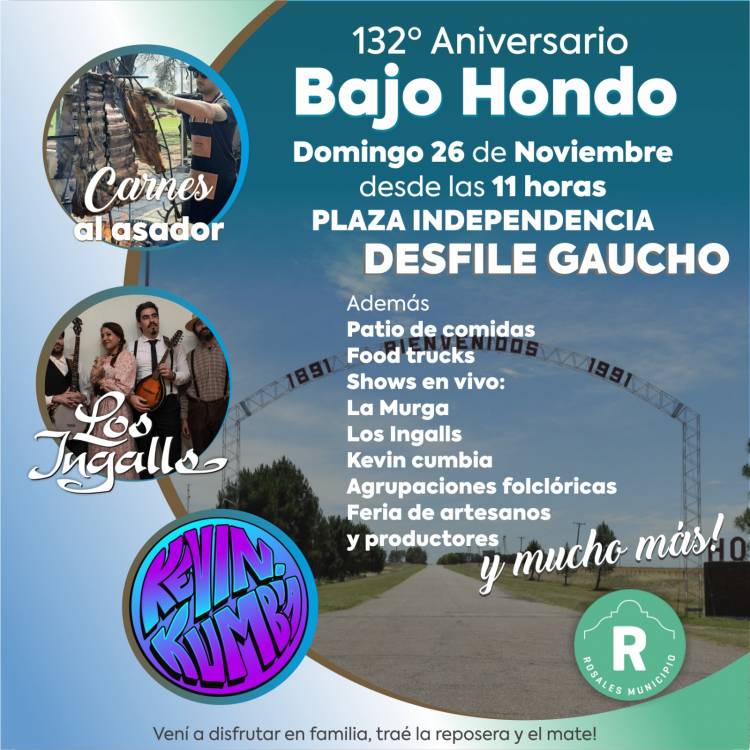 El domingo 26 de noviembre de 2023 Bajo Hondo celebrará su 132 aniversario con una gran fiesta 