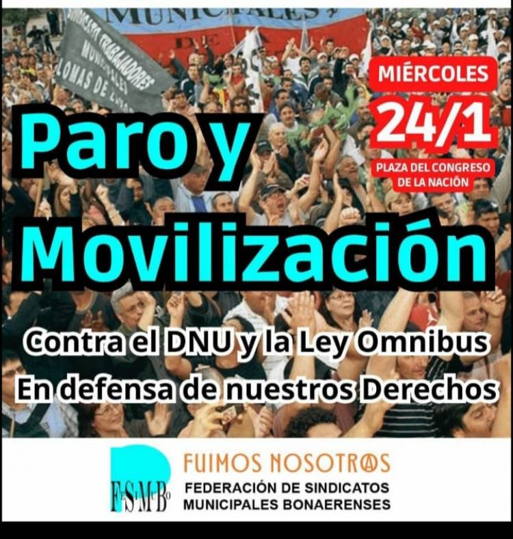 El Sindicato de Trabajadores Municipales se adhiere al paro del 24 de enero de 2024
