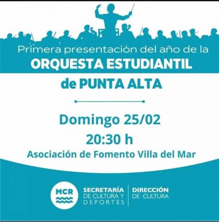 Se realizará la primer presentación del año de la Orquesta Estudiantil de Punta Alta