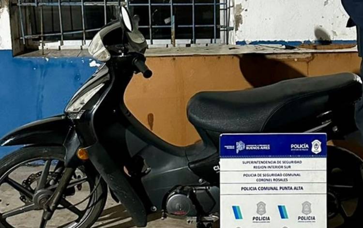 La Policía encontró una moto a los pocos minutos de haber sido robada