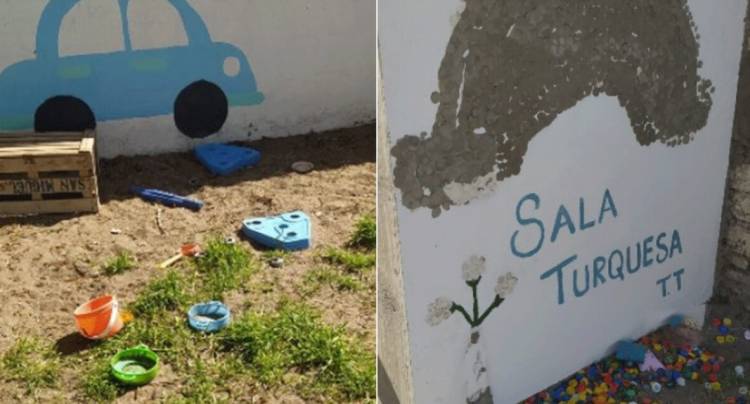 Niños de 10 años vandalizaron el patio del Jardín de Infantes 905