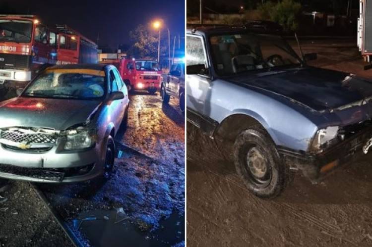 Choque frontal de vehículos en el paso a nivel de Alem y Catamarca