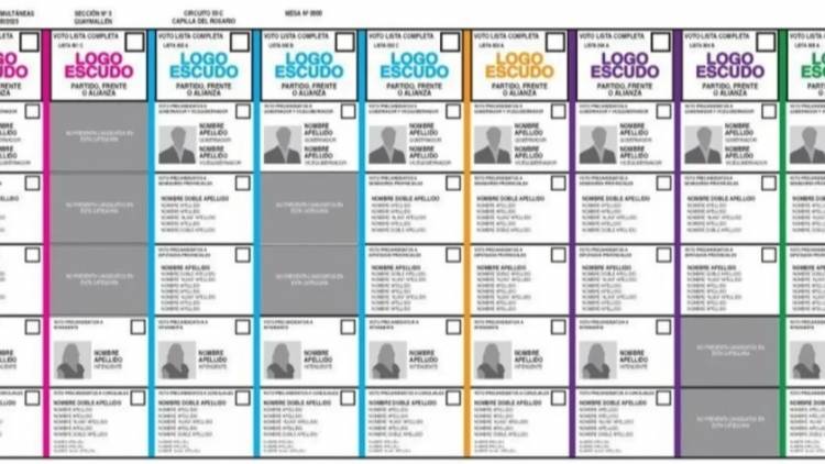 Oficializaron la forma de la Boleta Única de Papel que aprobó el Congreso