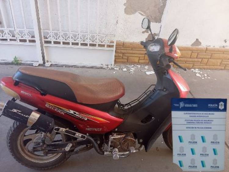 Encontraron una moto que había sido robada en el Hospital Municipal Eva Perón
