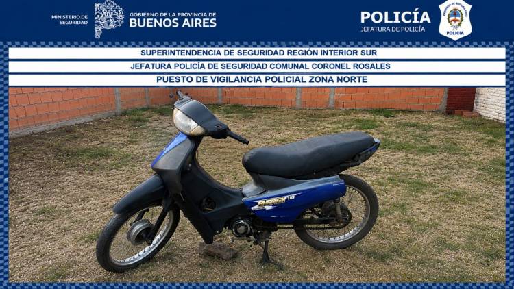 Recuperaron una moto robada en un descampado de Punta Alta