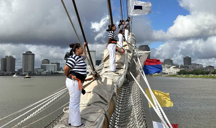 La fragata ARA “Libertad” arribó a New Orleans en el marco del Sail 250